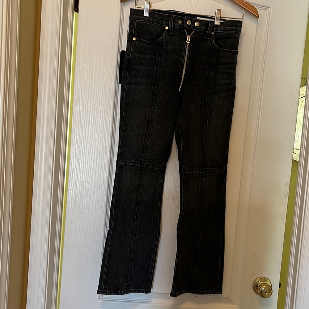 Funky black jeans with lots of detail